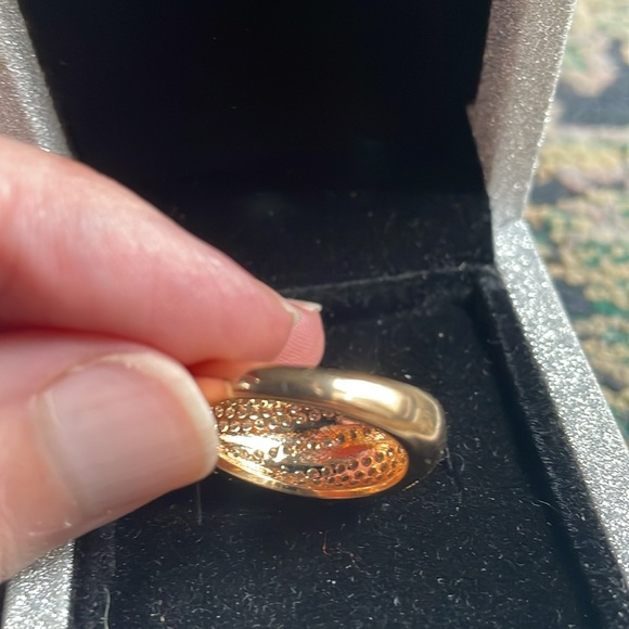 Elegant Gold Ring dome pave zirconia diamond gold band - Picture 12 of 17